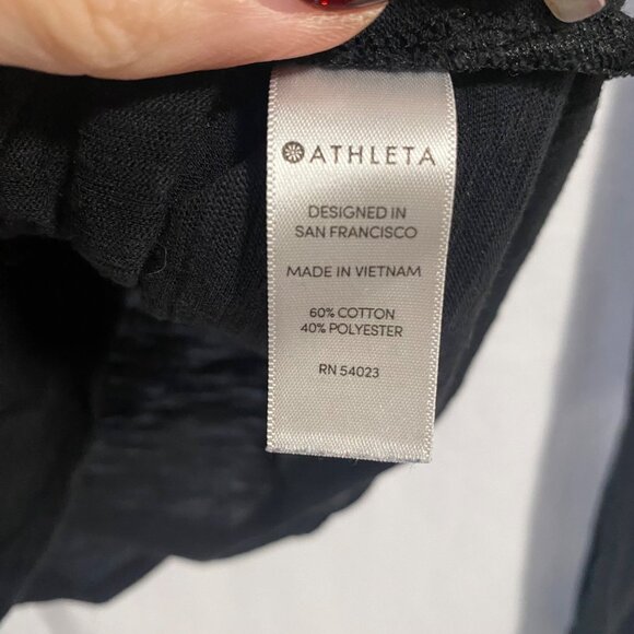 Athleta Organic Daily Long Sleeve Black Semi-Sheer Top Size M - Picture 3 of 6